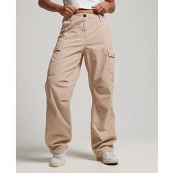 Superdry Lady Vintage Low Rise Cargo Pants Stone Wash Taupe Brown