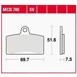 TRW Lucas Bremsbeläge organisch MCB780 69,7x51,6x7,5mm