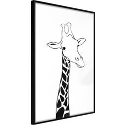 Artgeist Black White Giraffe Plakat