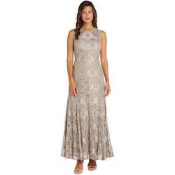 R&M Richards Women's Mermaid Lace Gown, 10, Lt Beige