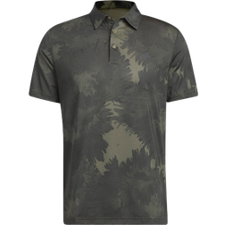 adidas Men's Flower Mesh Golf Polo Shirt - Olive Strata/Black