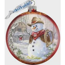 DesignoCracy Holiday Splendor Cowboy Snowman Ball Christmas Tree Ornament