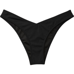 PINK V Front Itsy Bikini Bottom - Pure Black