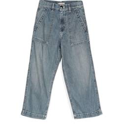 Marni Kids Logo-Patch Straight Leg Jeans - Light Blue ( M00647M00PB)