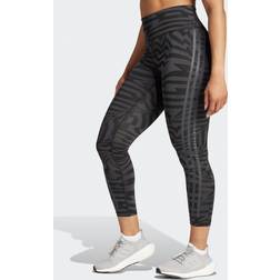 adidas Optime TrainIcons Jacquard 3-Stripes tights Carbon Black