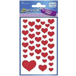 Avery Stickers Hartjes Junior 7.6 X 12 Cm Paper Red 117 Pcs