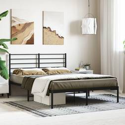 vidaXL Metal Bed Frame with Headboard 150 x 200 cm
