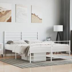 vidaXL Metal Bed Frame with Headboard 120x190 cm