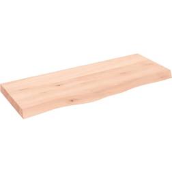 vidaXL Untreated Solid Wood Oak 100 x 40 x 6 cm Wall Shelf