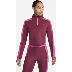 Nike Dri-Fit Half-Zip Long Sleeve Women red