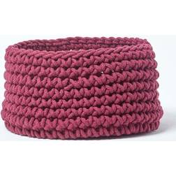 Homescapes Cotton Knitted Round 21cm Basket