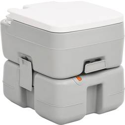 vidaXL Transportabelt campingtoilet 15 10 l HDPE grå og hvid