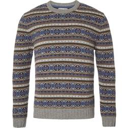 Chevalier Moss Sweater Men Stone Grey Jaquard