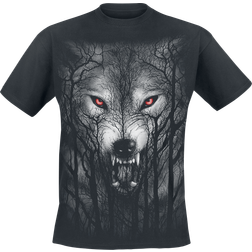 Spiral Forest Wolf T-Shirt schwarz