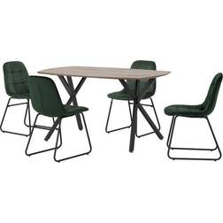 SECONIQUE Emerald Green Velvet Athens Dining Set 2pcs