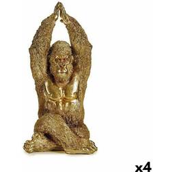 Gift Decor Figura Decorativa Yoga Gorila Dorado 17 x 36 x 19.5 cm (4 Unidades) Figurita