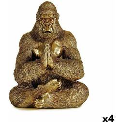 Gift Decor ativa Yoga Gorila Dorado 16 x 27.5 x 22 cm (4 Unidades) Figurita