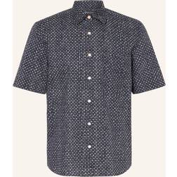 Marc O'Polo Shirt Short Sleeves Print Navy Blue Blue