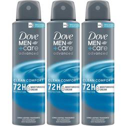 Dove Men+Care Clean Comfort Antiperspirant Deo Spray 150ml 3-pack