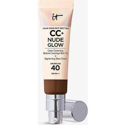 IT Cosmetics CC+ Nude Glow Lightweight Foundation + Glow Serum SPF40 Deep Honey