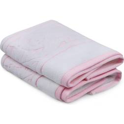 Hobby Handduk 2-pack Badlakan Vit, Rosa (90x)