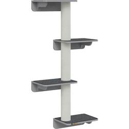 Pawhut Cat Climbing Wall Scratching Post 66x28x137 cm