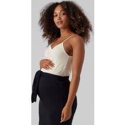 Mamalicious Bodycon Fit V-ringning Topp Whitecap gray