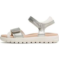 Geox J Soleima Gir Sandal - Silver White