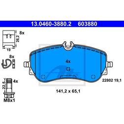 ATE Bremsbelagsatz VW 13.0460-3880.2 Bremsbeläge,Bremsklötze,Bremssteine,Bremsbeläge