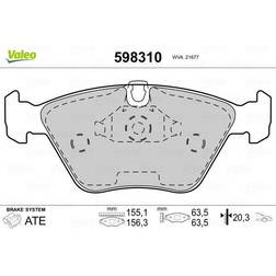 Valeo 598310-VAL PKW bromsbeläggsats, set