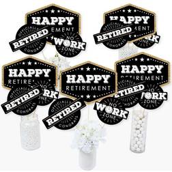 Big Dot of Happiness Happy retirement retirement party centerpiece sticks table toppers-set 15