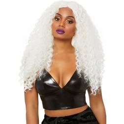 Leg Avenue Long Curly Wig White
