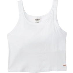 Victoria's Secret Pink Rib Crop Tank Top - Optic White