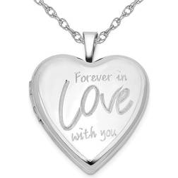 Harmony Heart locket pendant necklace in sterling silver with chain