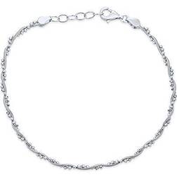 Twisted bead snake chain anklet hot wife 925 sterling silver extender