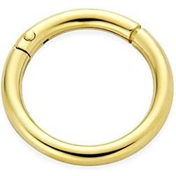 Bling Jewelry Unisex 14K Yellow Real Gold Snug Septum Nose Earlobe Piercing 7MM