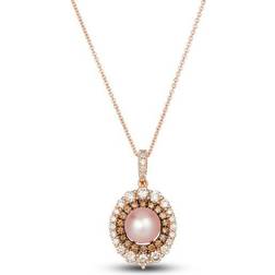 Le Vian Women's 14K Strawberry GoldÂ 7-8MM Strawberry PearlÂ Chocolate DiamondÂ & Nude DiamondÂ Pendant Necklace