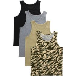 Hanes Originals 4 Way Stretch Tagless Tank Tops 4-pack - Neutral Multi