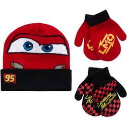 ABG Accessories Disney cars reversible winter hat & pair mittens or gloves set, boys ages 2-7