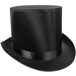 Nicky Bigs Novelties Tall Black Satin Top Hat Halloween Costume Accessory