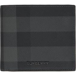 Burberry Check Bifold Coin Wallet - Charcoal