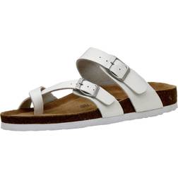 Cushionaire Luna Cork Footbed Sandal with Comfort - White