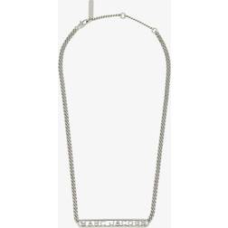 Marc Jacobs Womens Silver Logo-embellished Brass Pendant Necklace