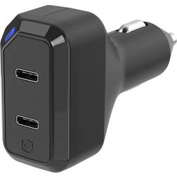 Scosche Powervolt dobbel hurtig billader 36 watt USB-C PD3.0 sort