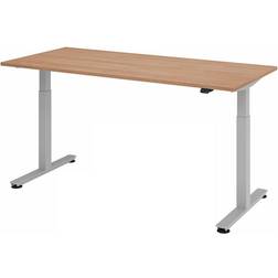 Hammerbacher WxD 1800 x 800 mm Walnut Aluminium Silver Writing Desk