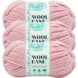 Lion 3 pack brand yarn 640-102z wool-ease thick & quick bulky yarn, rouge