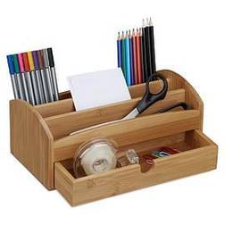 Relaxdays Schreibtisch-Organizer braun 4