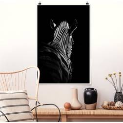 Tiere Dunkle Zebra Silhouette Poster