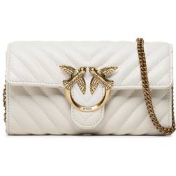 Pinko Love Bag One Wallet Chevron - Bianco/Blanc/Antique