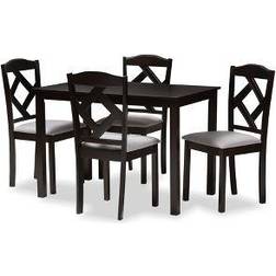 Baxton Studio Ruth Dining Set 27.6x27.6" 5pcs